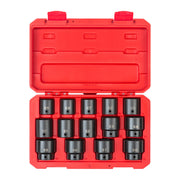 1/2 Inch Drive Shallow 6-Point Impact Socket Set with Case, 14-Piece (25 - 38 mm)