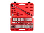 3/8 Inch Drive Shallow and Deep 6-Point Socket and Ratchet Set with Case, 73-Piece (1/4-1 in., 6-24 mm)
