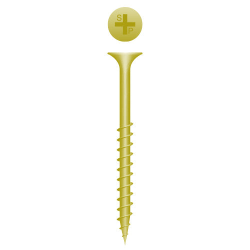 #10 Strong-Point Bugle Head 10 x 3-1/2, PH, Coarse, Zinc Yellow