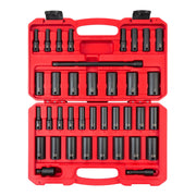 3/8 Inch Drive Deep 6-Point Impact Socket Set with Case, 37-Piece (1/4 - 1 in., 6 - 24 mm)