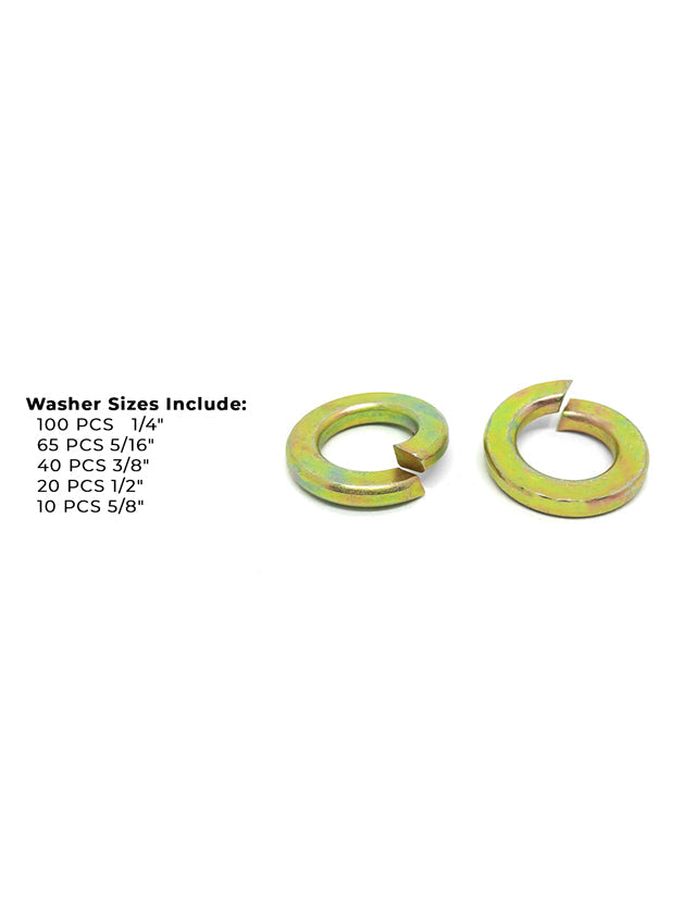 Inch Grade 8 Alloy Split Lock Washer Assortment - 236 PCS
