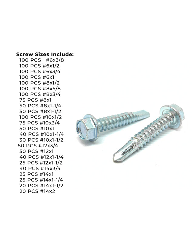 Unslotted Hex Washer Head Self Drilling Screws - 1466 PCS