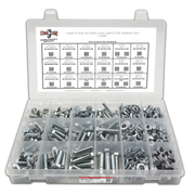 Assortment Kit #584 (465Pcs.) - FINE Grade 5 Hex Cap Screws, FINE Nuts, Washers Zinc w/ 18 Plastic Bin
