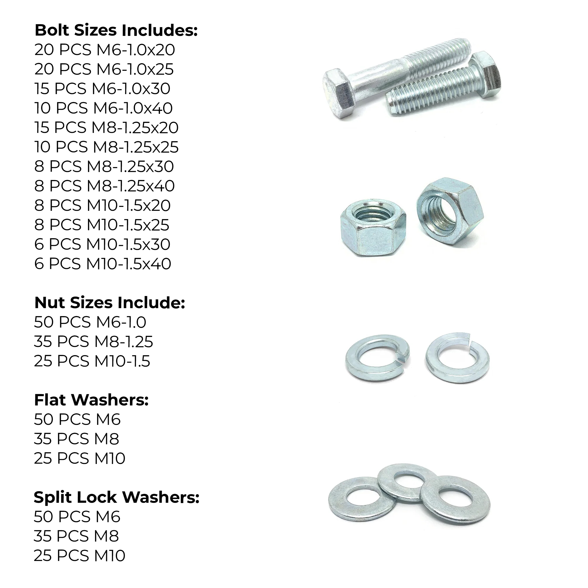 Assortment Kit #587 (465Pcs.) Metric Class 10.9 Hex Cap Screws Bolts Nuts Washers w/ 18 Hole Plastic Bin