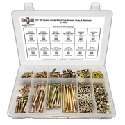 Assortment Kit #615 (421Pcs.) 1/4"-20 Grade 8 Hex Cap Screws, Grade 8 Hex & Nylon Nuts, Grade 8 Flat & Lock Washers - Zinc Yellow