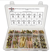 Assortment Kit #616 (324Pcs.) 5/16"-18 Grade 8 Hex Cap Screws, Grade 8 Hex & Nylon Nuts, Grade 8 Flat & Lock Washers - Zinc Yellow