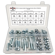 Assortment Kit #628 (136Pcs.) 7/16"-14 Grade 5 Hex Cap Screws, Grade 5 Hex & Nylon Nuts, Flat & Lock Washers - Zinc Plated