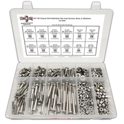 Assortment Kit #635 (421Pcs.) 1/4"-20, 18-8 (304) Stainless Steel Hex Cap Screws, Hex & Nylon Nuts, Flat & Lock Washers