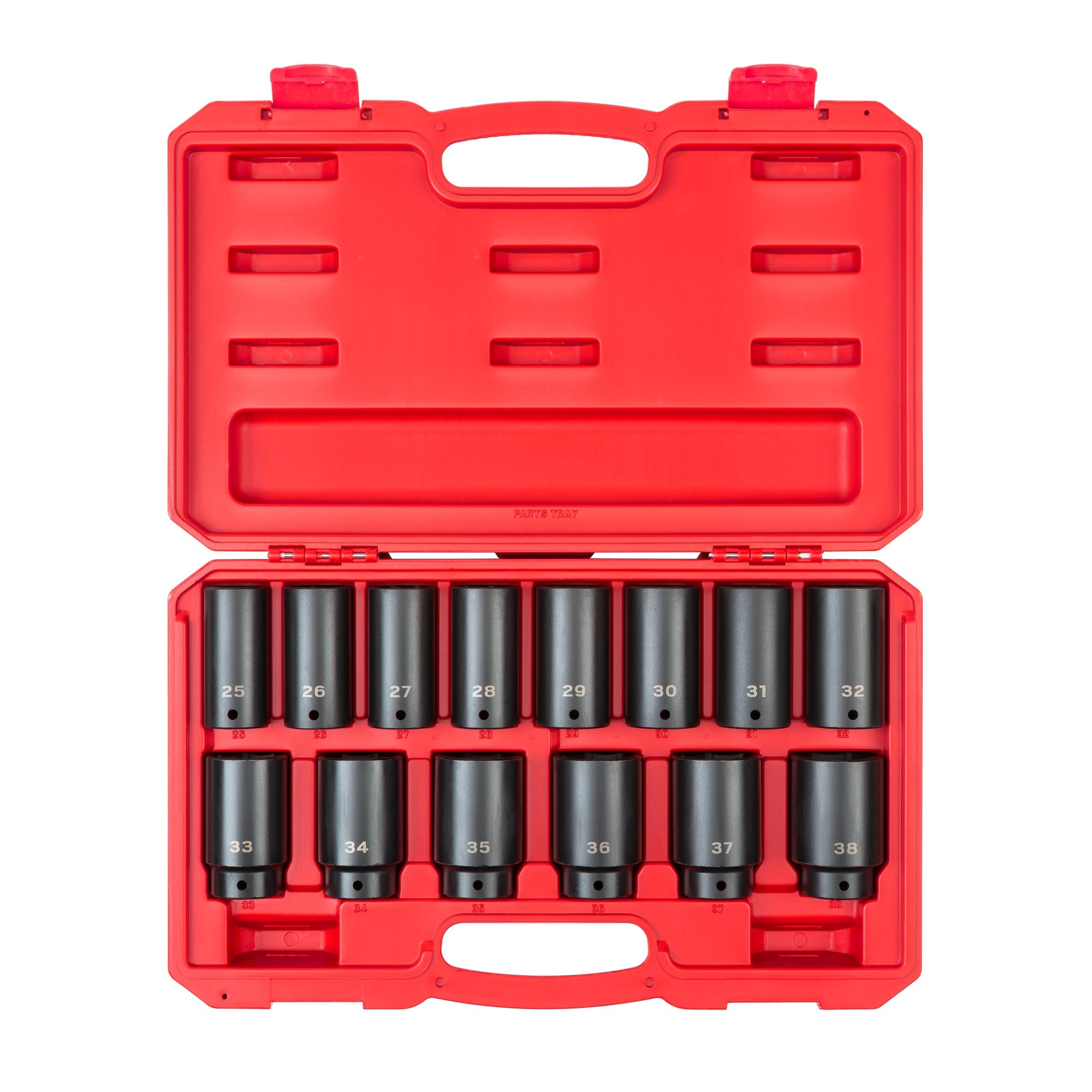 1/2 Inch Drive Deep 6-Point Impact Socket Set with Case, 14-Piece (25 - 38 mm)