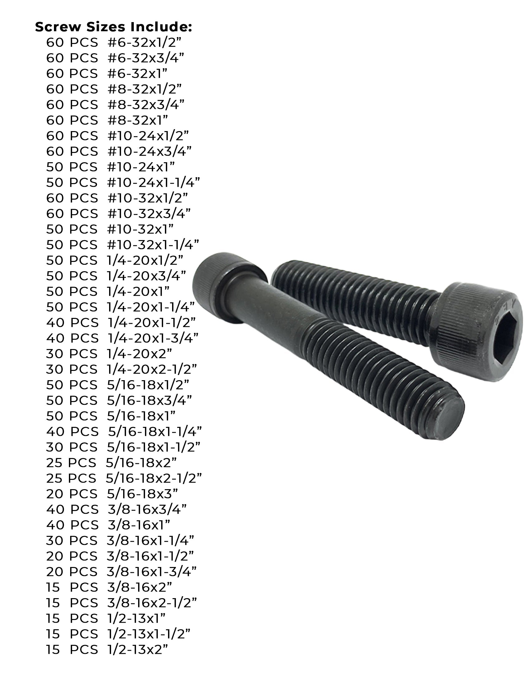 Alloy Socket Head Cap Screws - 1656 PCS
