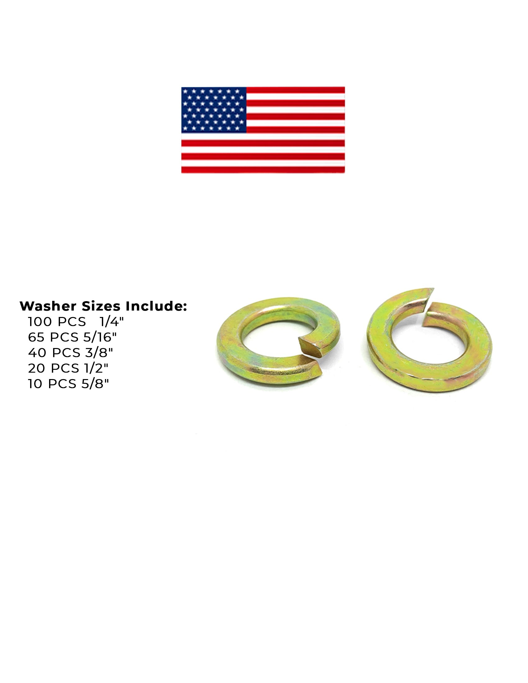 Grade 8 Alloy Lock Washers USA Made Hardware Assortment - 236 PCS
