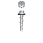 #8 Strong-Point Hex Washer Head w/Washer 8-18 x 1, 410 Stainless Steel