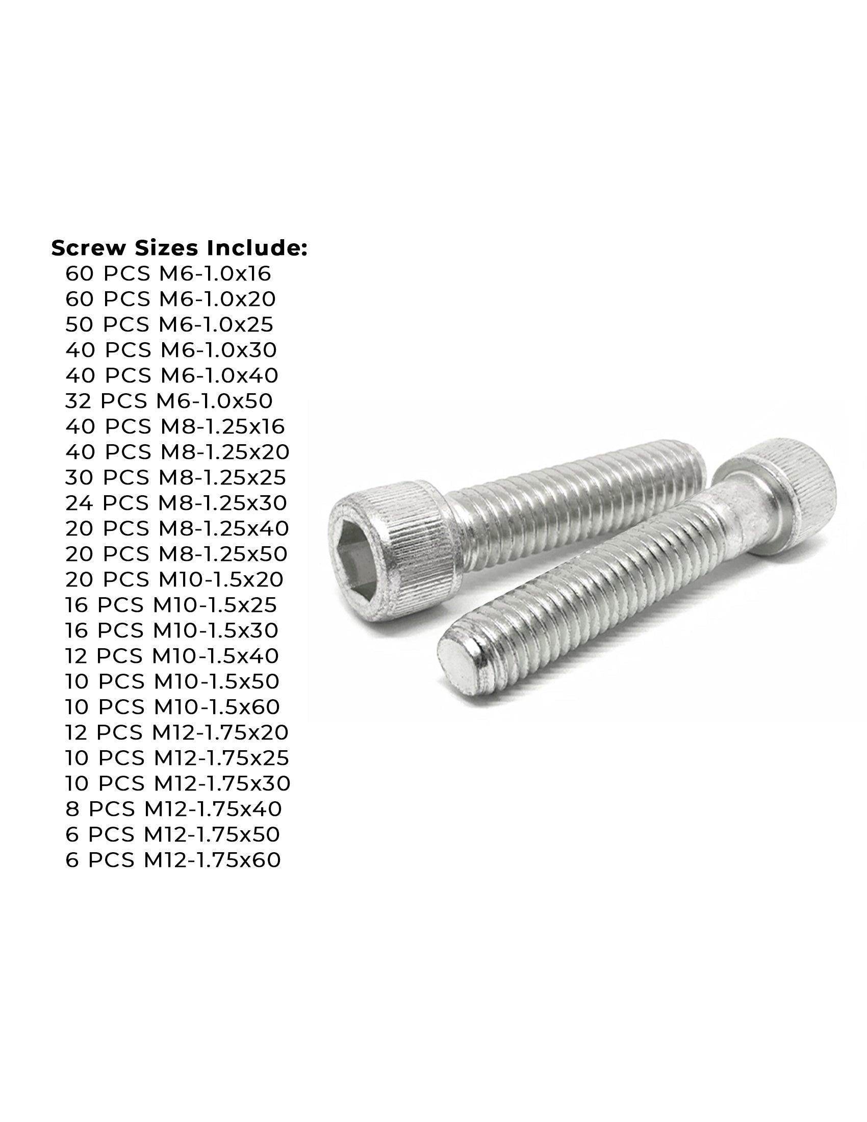 Metric A4 Stainless Steel Allen Socket Head Cap Screws Bolts Assortment - 610 PCS