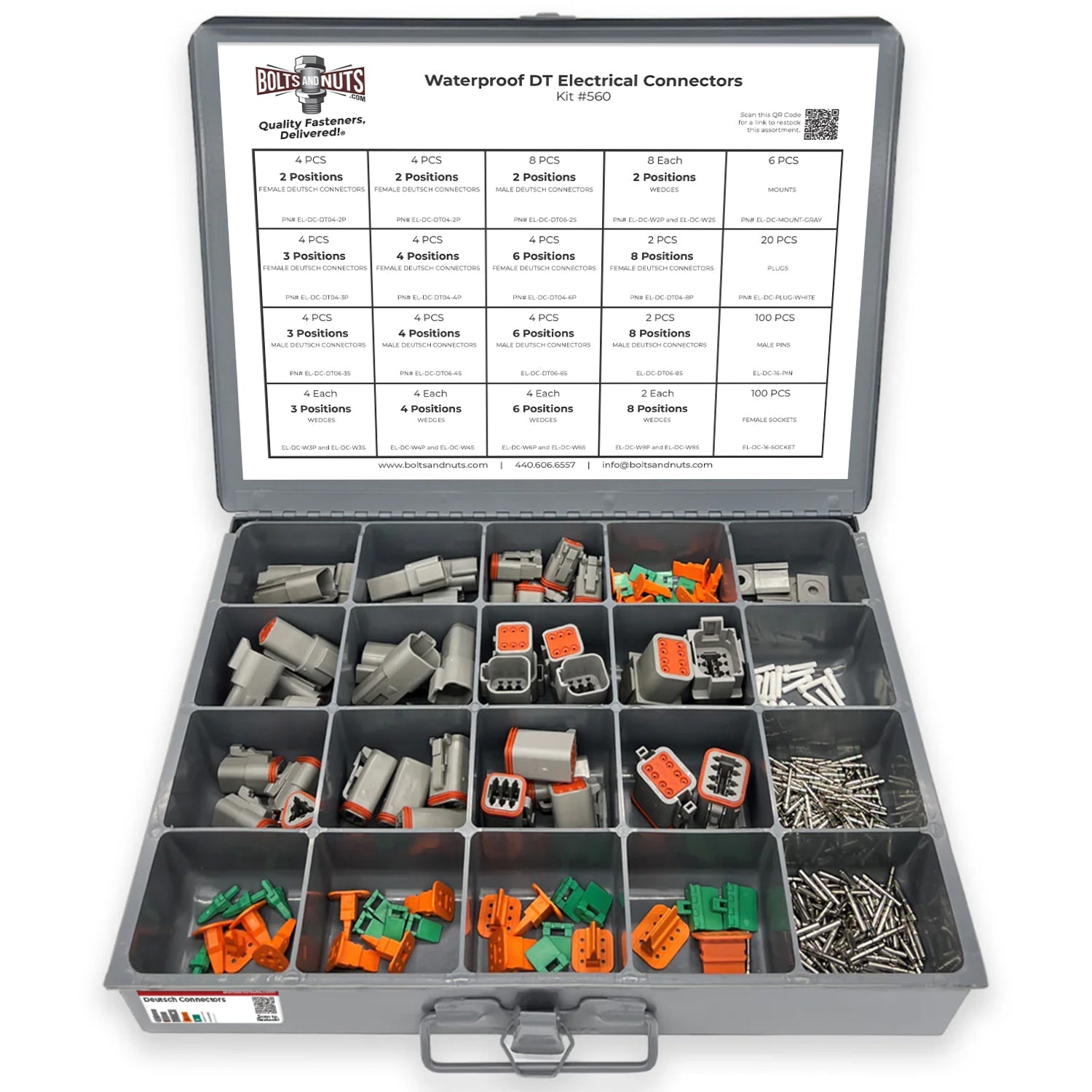 Waterproof DT Pin Electrical Connectors Assortment - 261 Pieces