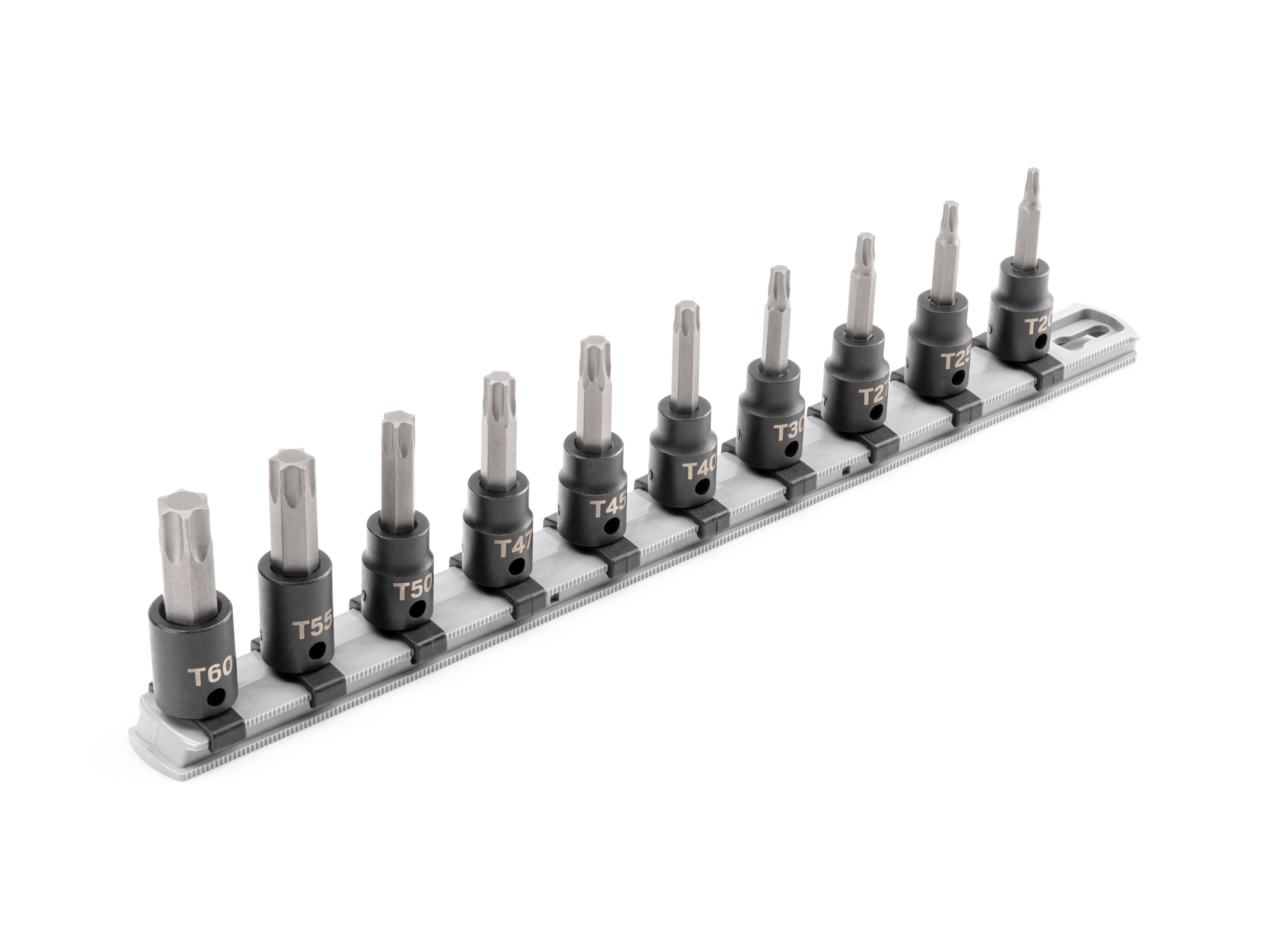 3/8 Inch Drive Torx Impact Bit Socket Set with Rail, 10-Piece (T20-T60)