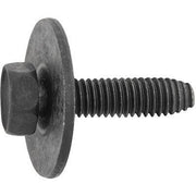 M6-1.0x25mm Hex Head Sems Thread Forming Screw, 24mm Washer, Black Poly Seal