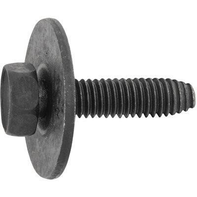 M6-1.0x25mm Hex Head Sems Thread Forming Screw, 24mm Washer, Black Poly Seal