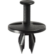 3/8"x23/32" Black Nylon Push-Type Retainer with Open End, 1" Head