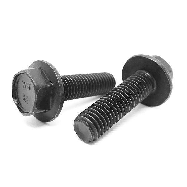 M6-1.0x12 Class 8.8 Hex Flange Bolts Plain & Oil