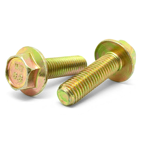 M5-0.8x12 Class 8.8 Hex Flange Bolts Zinc Yellow