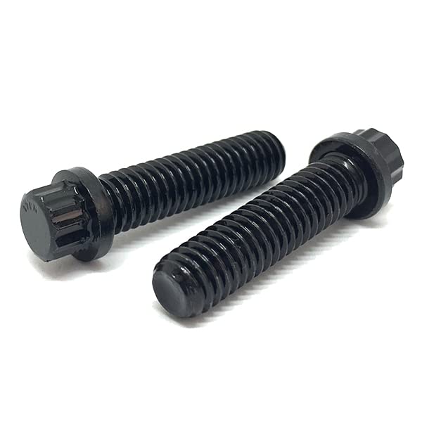 1/4-20x1/2" Alloy 12 Point Flange Screws Black Oxide