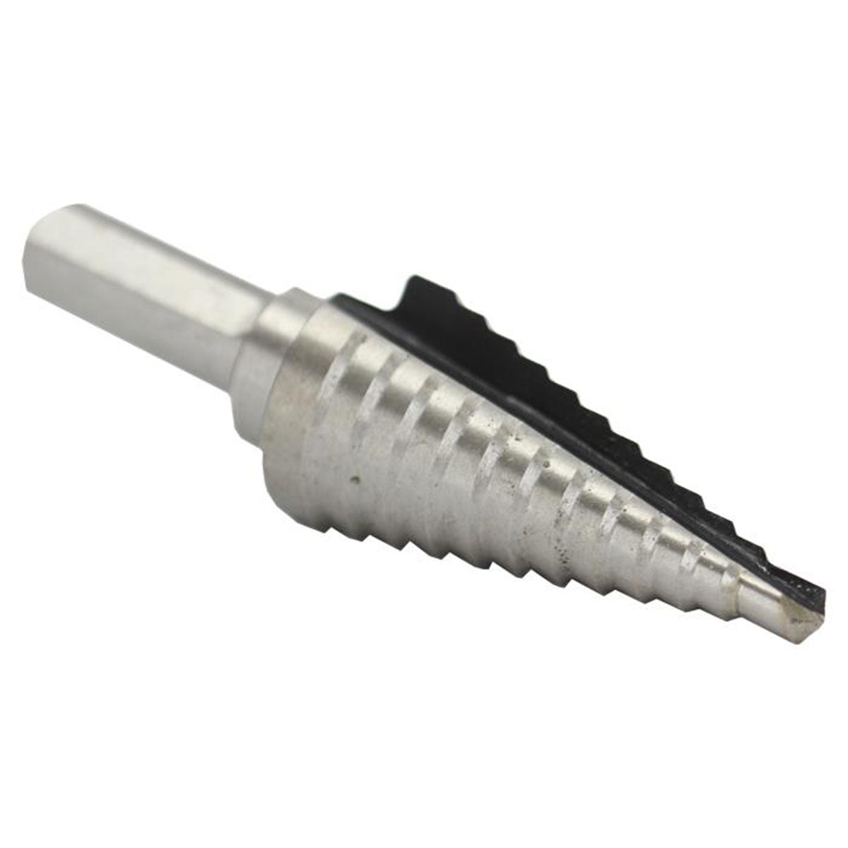 #4 High Speed Steel Round Shank Step Drill Bit, (3/16" - 7/8" by 1/16")