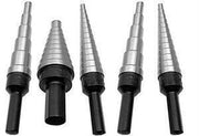 5 Piece High Speed Steel Round Shank Step Drill Bit Set (Sizes #1 - #5)