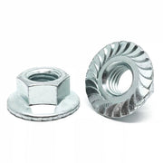 5/16"-18 Case Hard Steel Serrated Hex Large Flange Lock Nuts Zinc