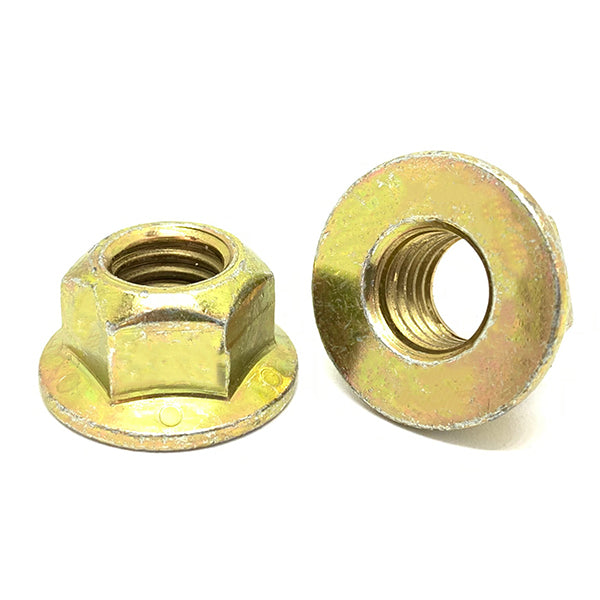 M6-1.0 Class 10 Hex Flange Prevailing Torque Top Lock Nuts Zinc Yellow
