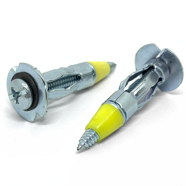 1/8" S x1-1/4" Hollow Wall Drywall Anchor Drive Point Steel Zinc Clear