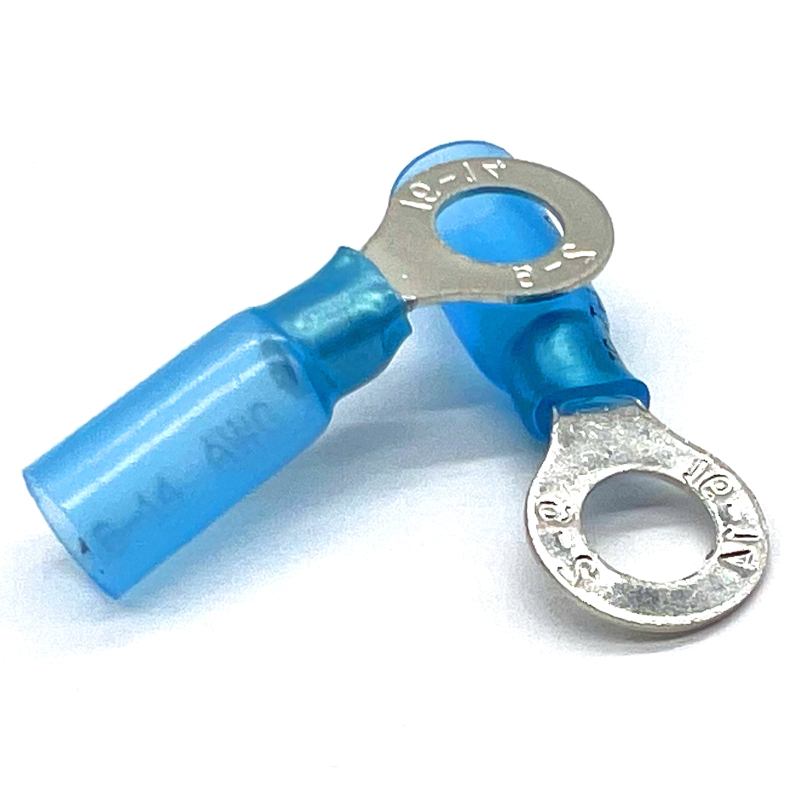 Blue Heat Shrink Marine Grade #10 Diameter Ring Connectors, AWG 16-14