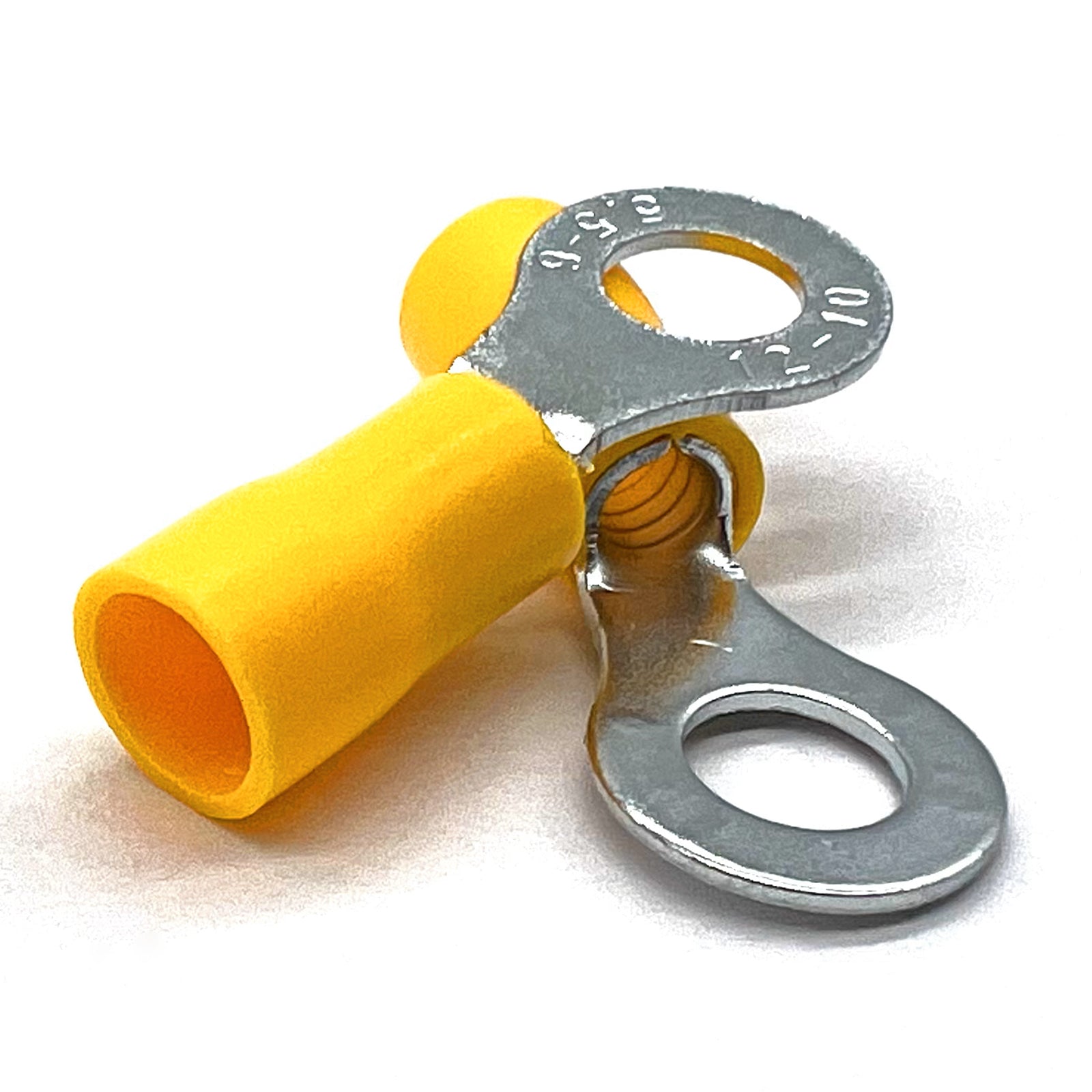 Yellow PVC/Vinyl #10 Diameter Ring Crimp Connector, AWG 12-10