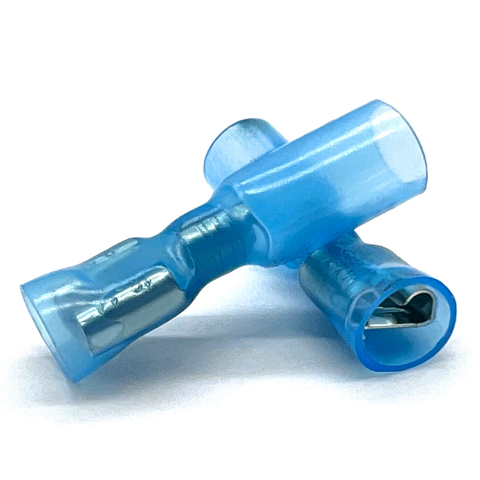 Blue Heat Shrink Female Spade Connectors, AWG 16-14