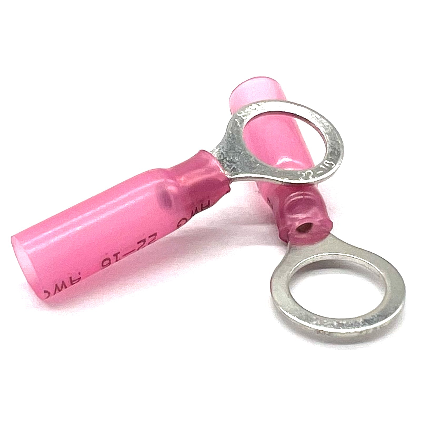 Red Heat Shrink Marine Grade 1/4" Diameter Ring Connectors, AWG 22-16