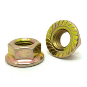 1/2"-13 Grade 8 Serrated Hex Flange Lock Nuts Zinc Yellow
