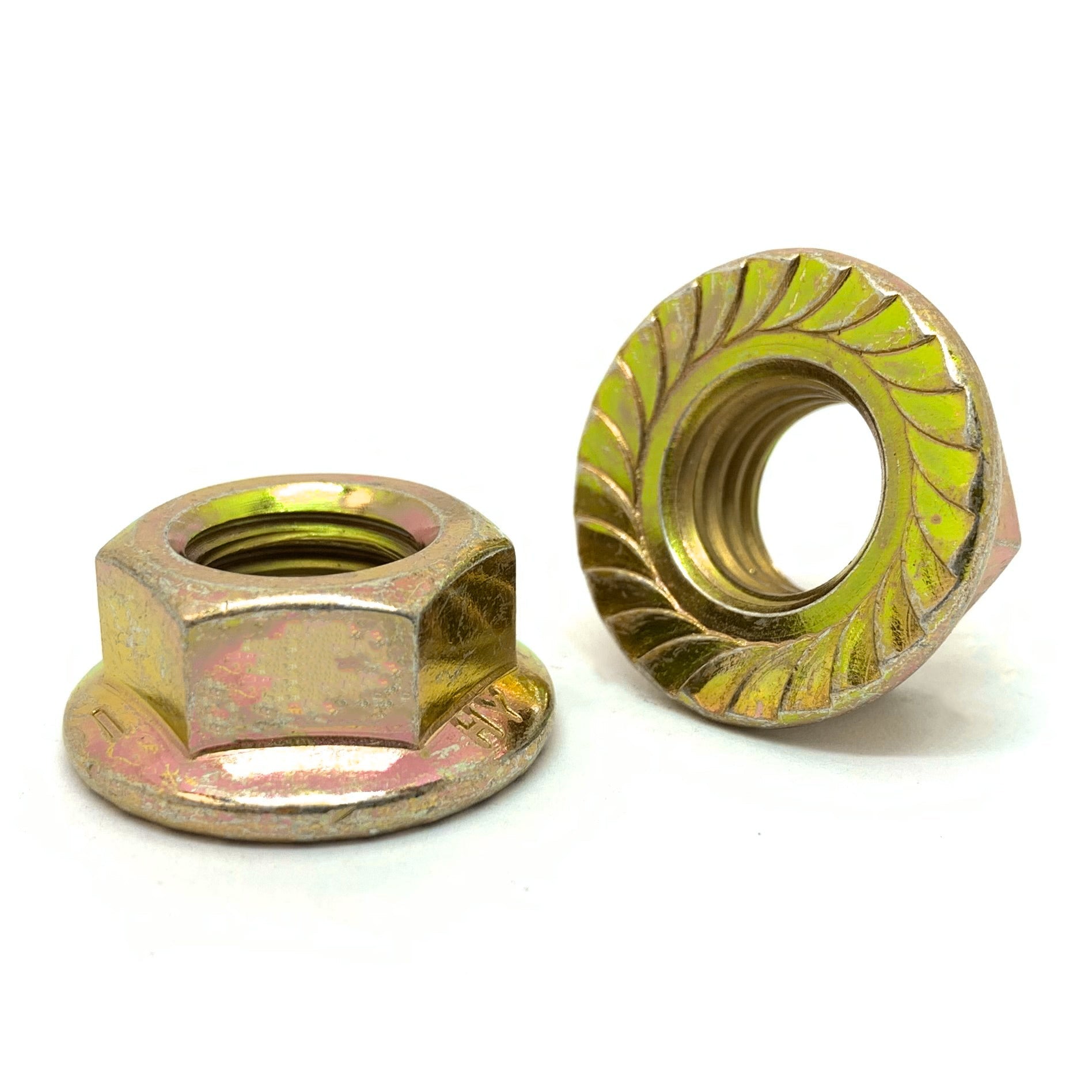 M5-0.8 Class 8 Serrated Hex Flange Nuts Zinc Yellow
