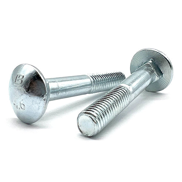 M6-1.0x35 Class 4.6 Round Head Carriage Bolts Zinc