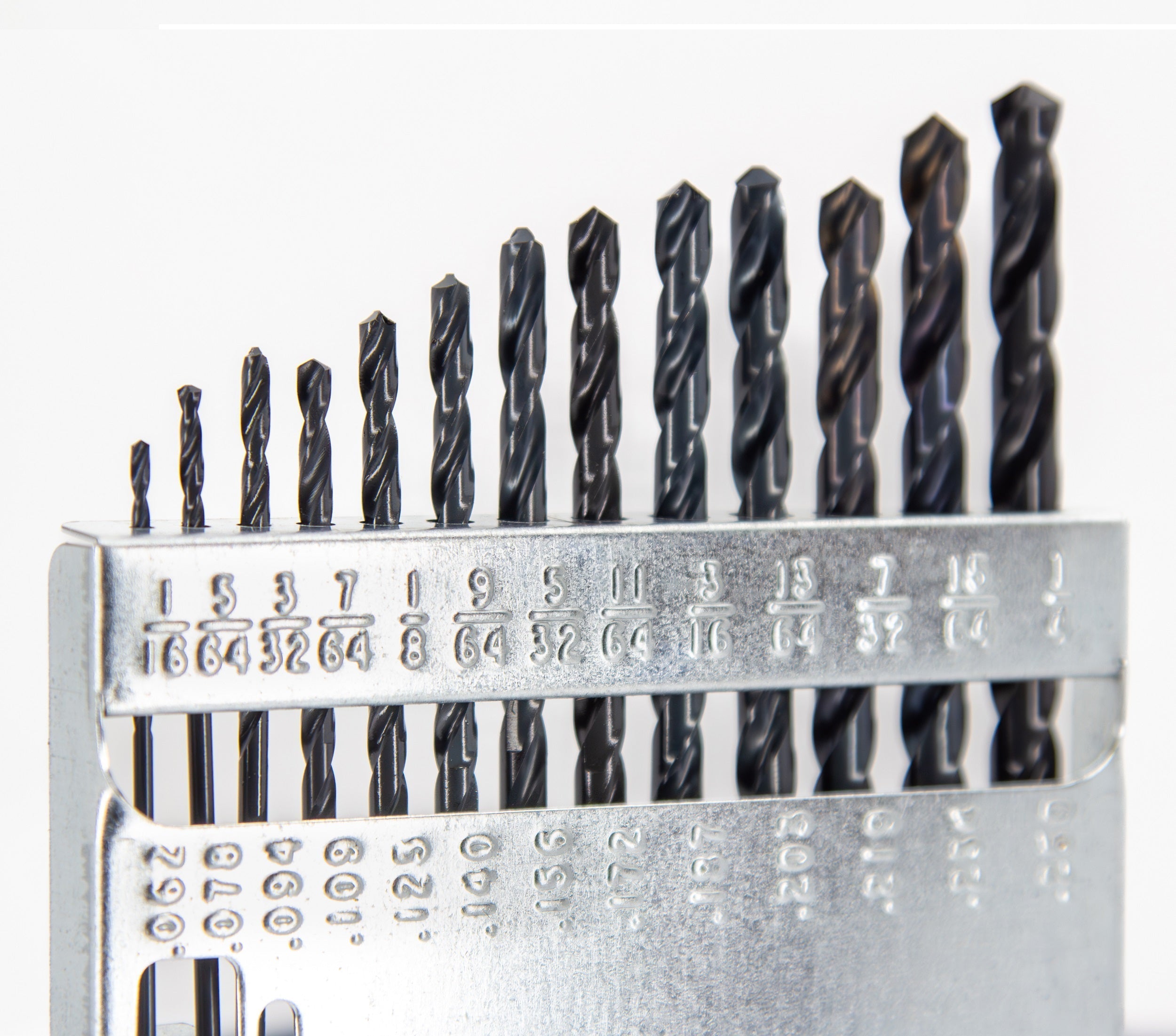 13 Piece HSS Black Oxide Jobber Length Drill Bit Set, D/AN, 1/16" - 1/4"