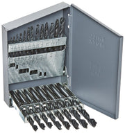 21 Piece HSS Black Oxide Jobber Length Split Point Drill Bit Set, D/ASP, 1/16" - 3/8"