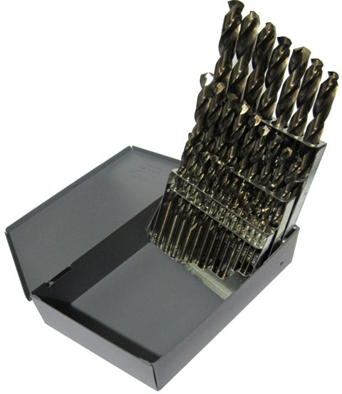 25 Piece Cobalt Jobber Length Drill Bit Set, 1.00mm - 13.00mm, D/ACO Series
