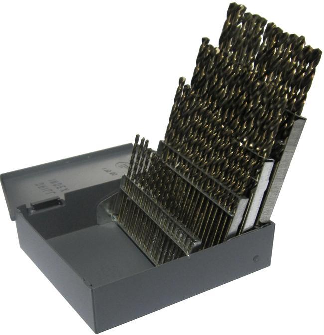 26 Piece Cobalt Split Point Stub Drill Bit Set, #1 - #60