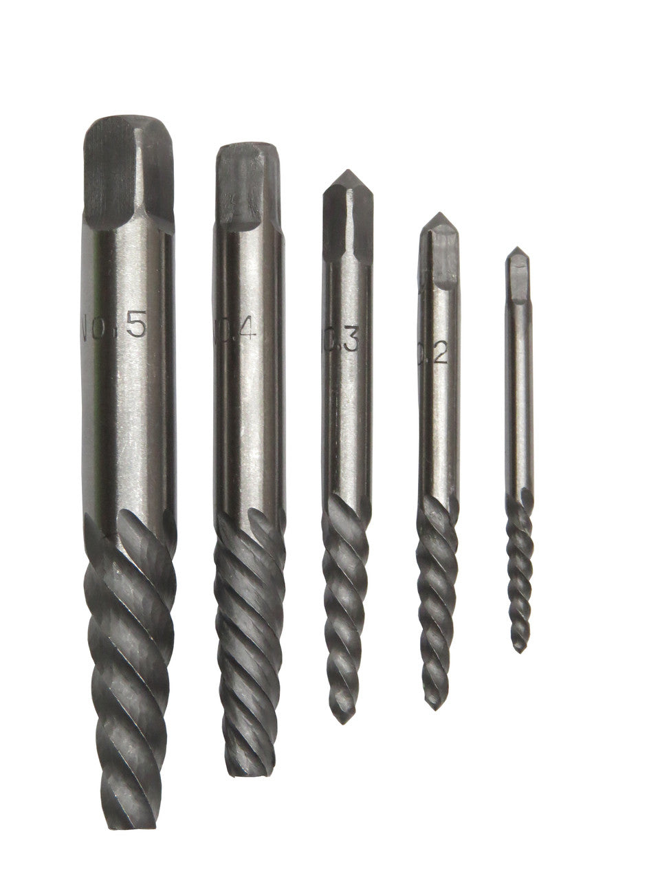 #1-5 Carbon Steel Spiral Flute Screw Extractor Set