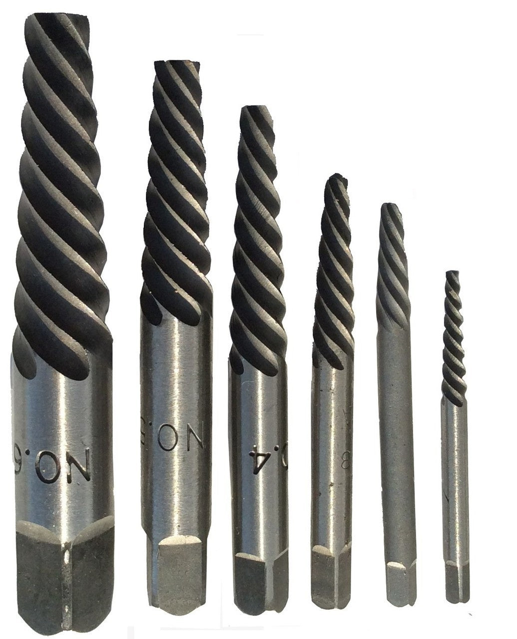 #1-6 Carbon Steel Spiral Flute Screw Extractor Set
