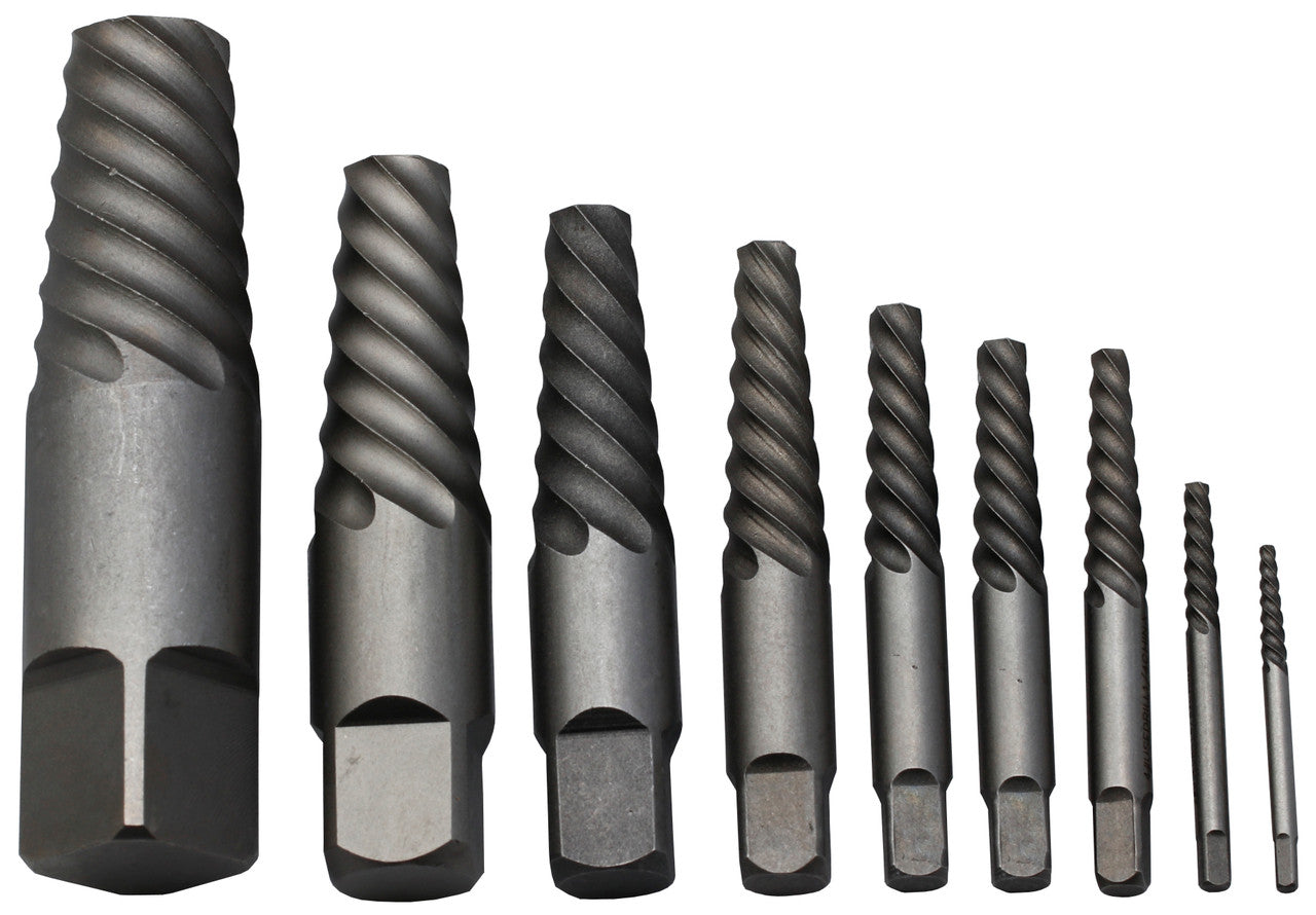 #1-9 Carbon Steel Spiral Flute Screw Extractor Set