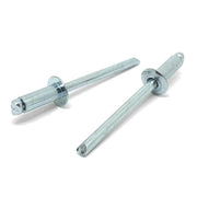 1/8" Dia 1/16"-1/8" (42)  Grip - Dome Head Blind Rivets Steel/Steel Mandrel Zinc