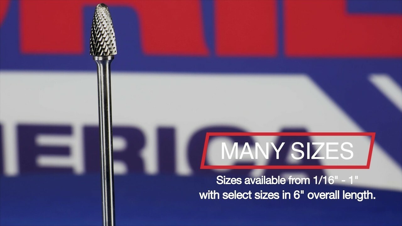 SK-1 1/4" X 1/8" 90 Carbide Bur 1/4" Shank