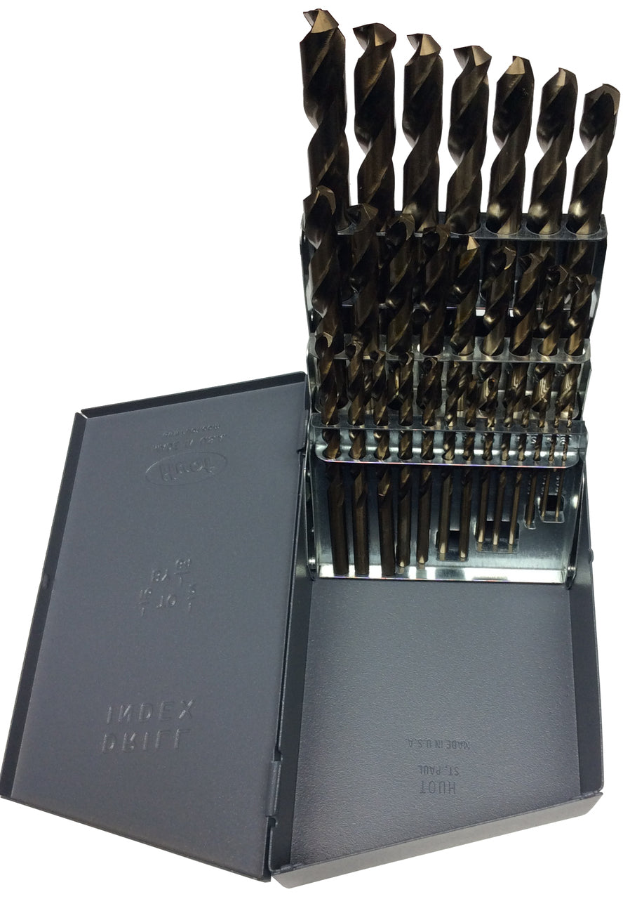 29 Piece Cobalt Jobber Length Drill Bit Set, 1/16" - 1/2", DWDCO Series