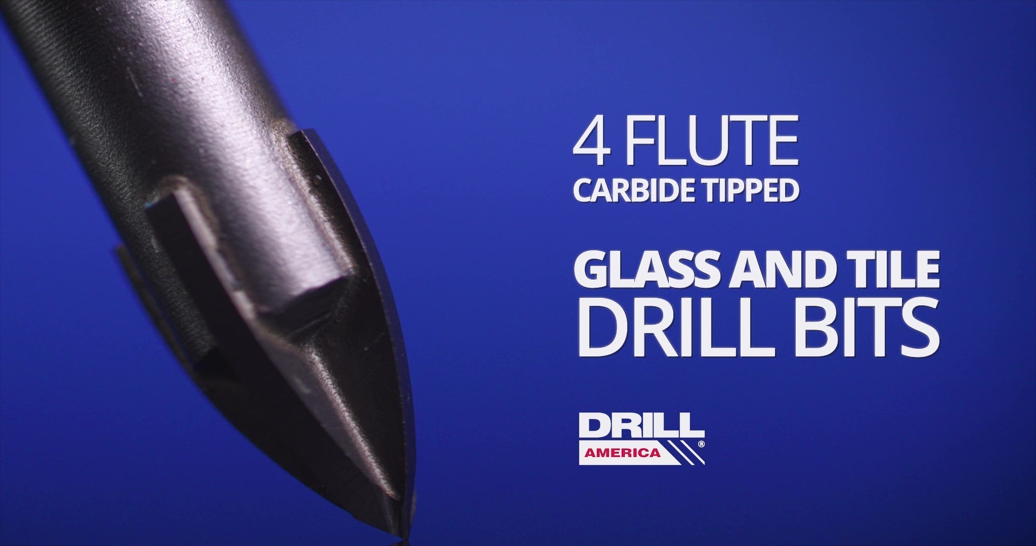 3/8" Carbide Tipped 4 Flute Glass & Tile Drill Bit with Hex Shank