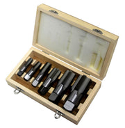 6 Piece High Speed Steel NPT Pipe Tap Set (1/4" 3/8" 1/2" 3/4" 1" and 1-1/4" in Wooden Case)