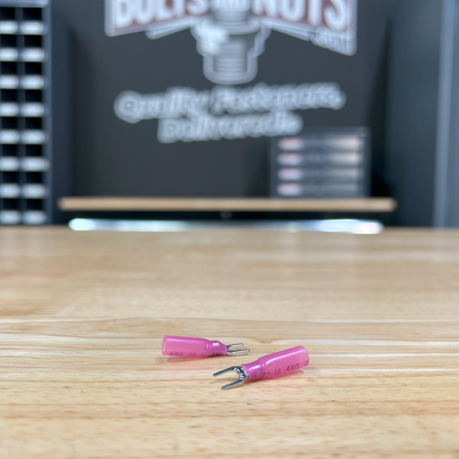 Red Heat Shrink Marine Grade #10 U-Type Fork Connectors, AWG 22-16